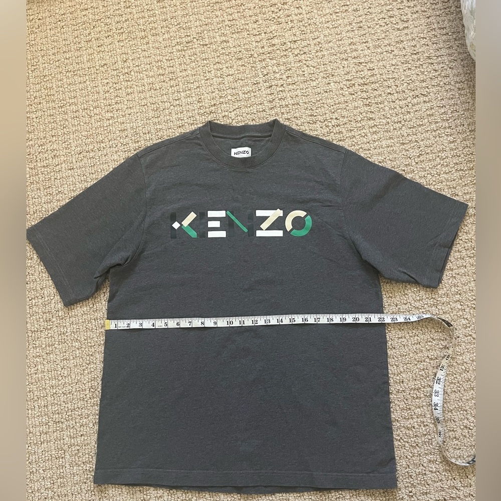 Kenzo Dark Gray T-Shirt with Green Accents